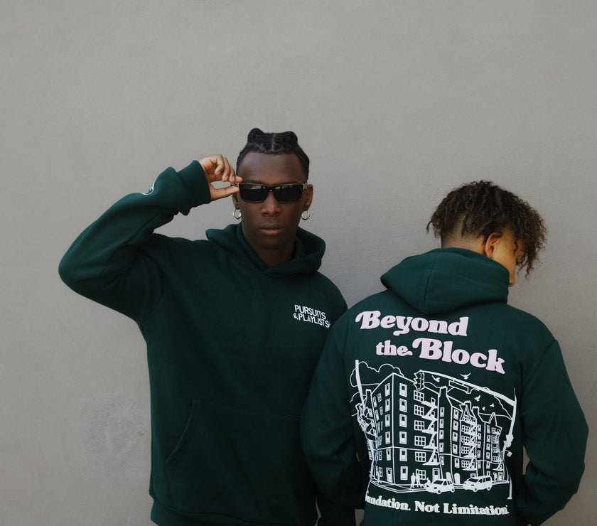 "Beyond the Block" Green Hoodie