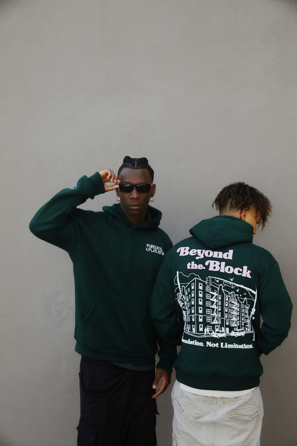 "Beyond the Block" Green Hoodie